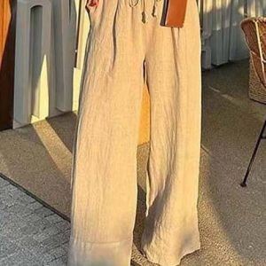 Cross Halter Tank Top And Wide Leg Pants Suit-Pants